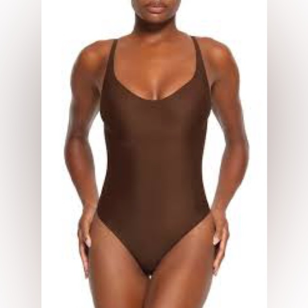 Skims women’s foundations plunge bodysuit cocoa size 3x unlined brand new